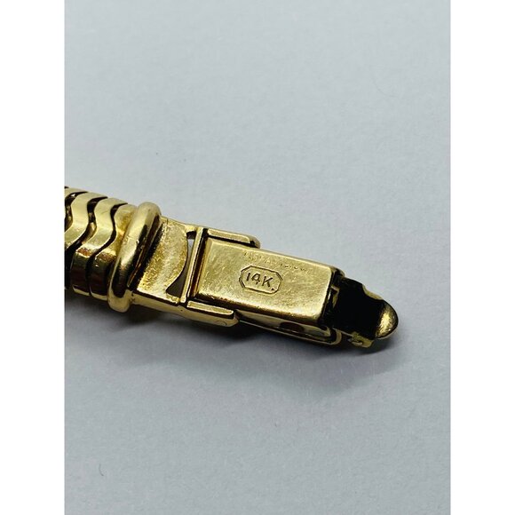 VINTAGE TIFFANY & CO 14k GOLD BRACELET SNAKE FLEX 9.5MM WIDE 6 5/8” Long - Picture 4 of 13